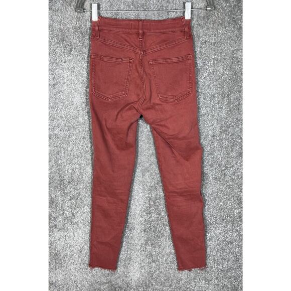 We The Free Raw Hem‎ Mid Rise Crop Jegging Jeans Womens Size 26 Red Pockets - Picture 2 of 9